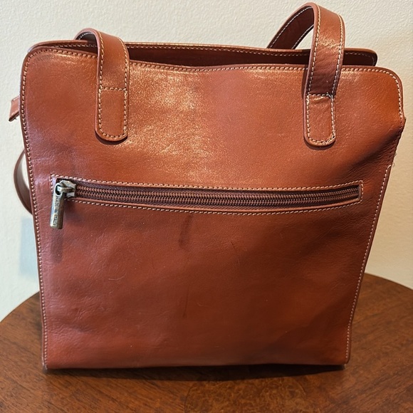 Laura Leigh Ltd Leather book bag shoulder bag.  Sick smooth, leather brown Vinta - Picture 10 of 17
